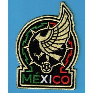 Team Mexico Futbol Soccer Gold Logo Embroidered Patch